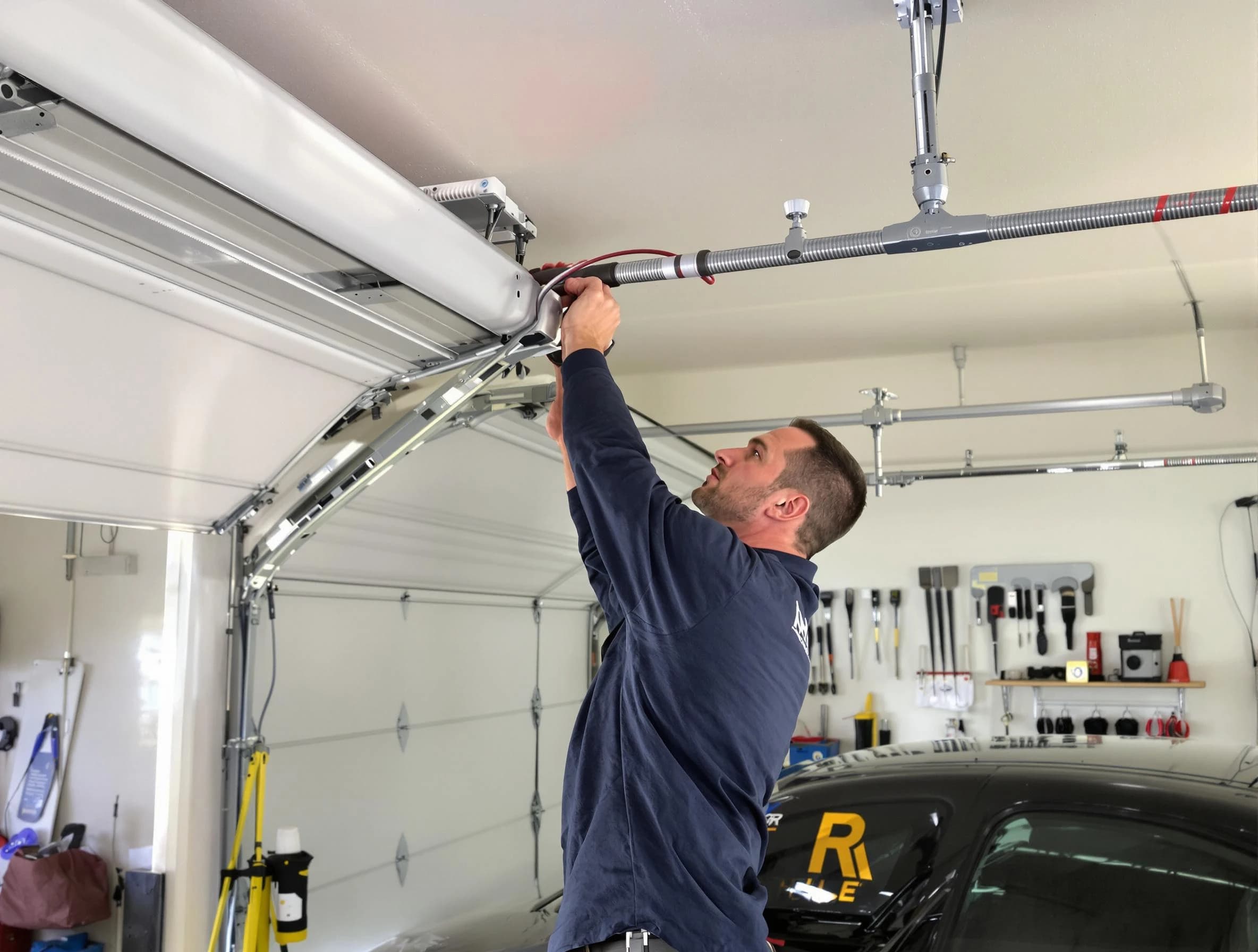 Hooper Garage Door Repair technician performing garage door cable repair in Hooper