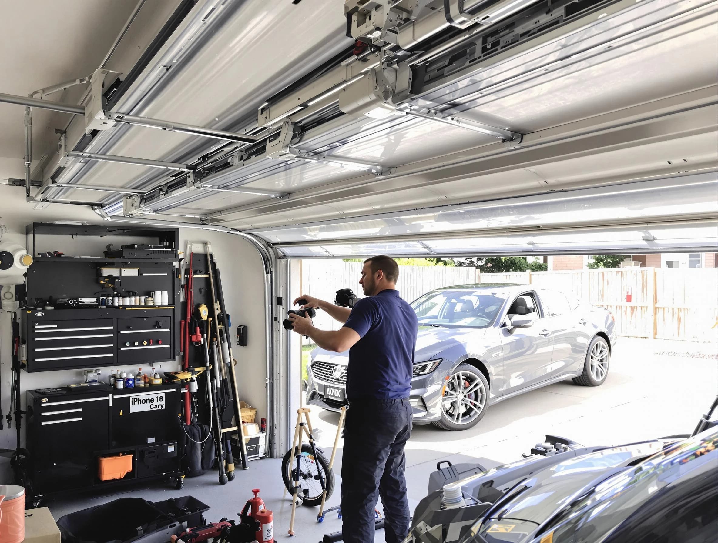 Hooper Garage Door Repair technician fixing noisy garage door in Hooper