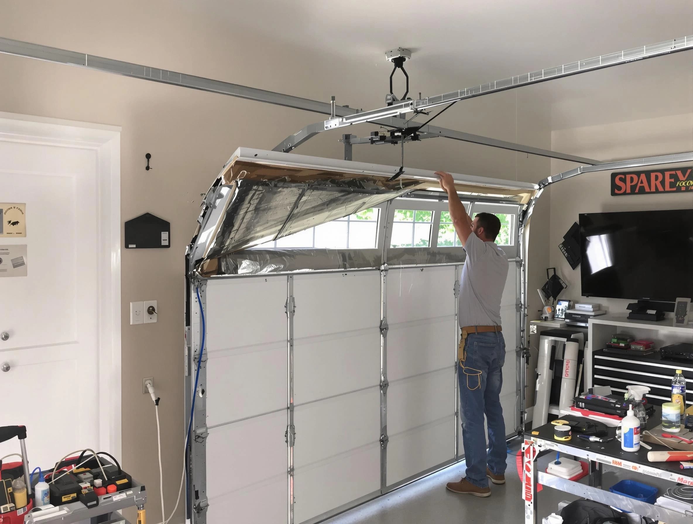 Garage door section replacement by Hooper Garage Door Repair in Hooper