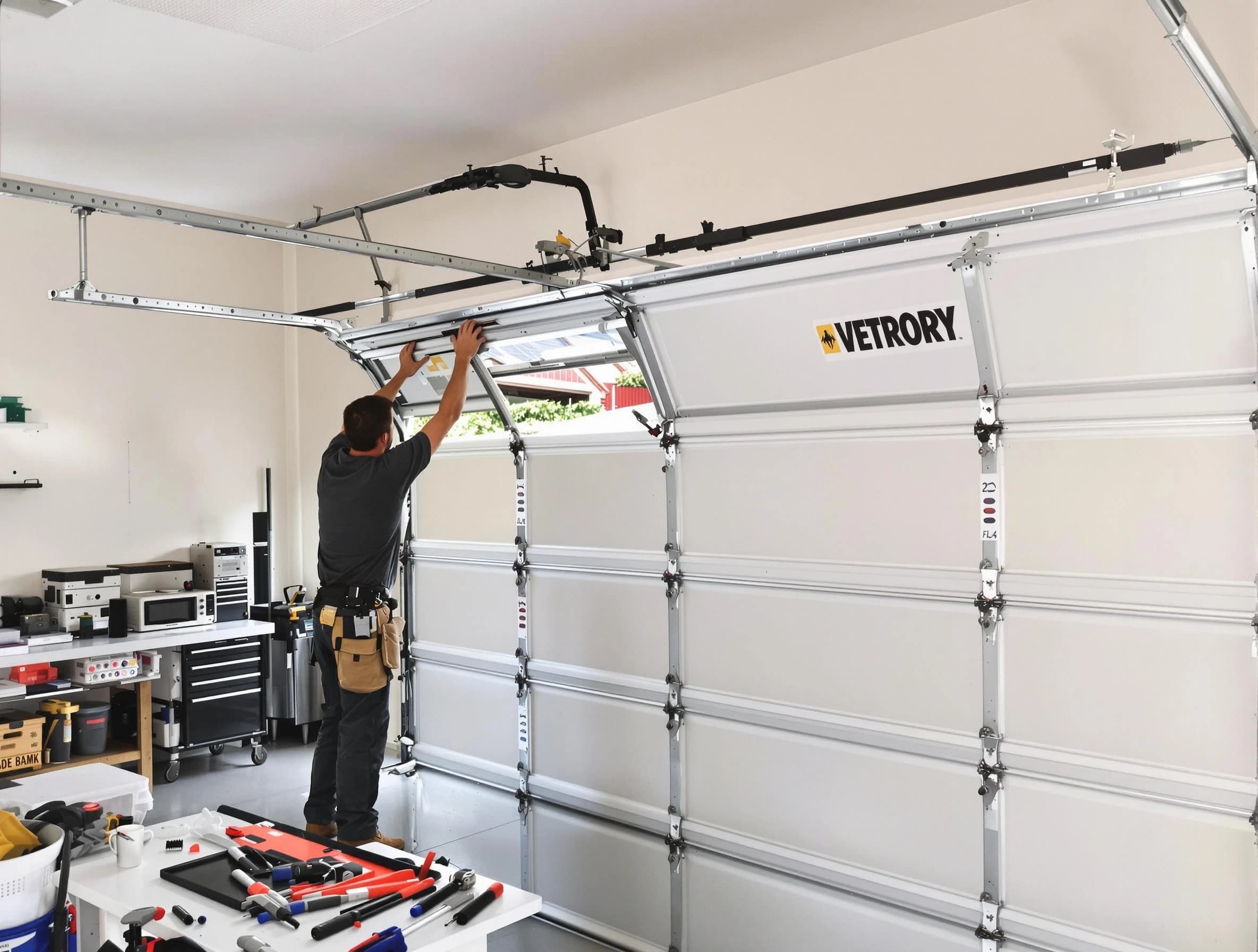 Hooper Garage Door Repair technician performing section replacement in Hooper