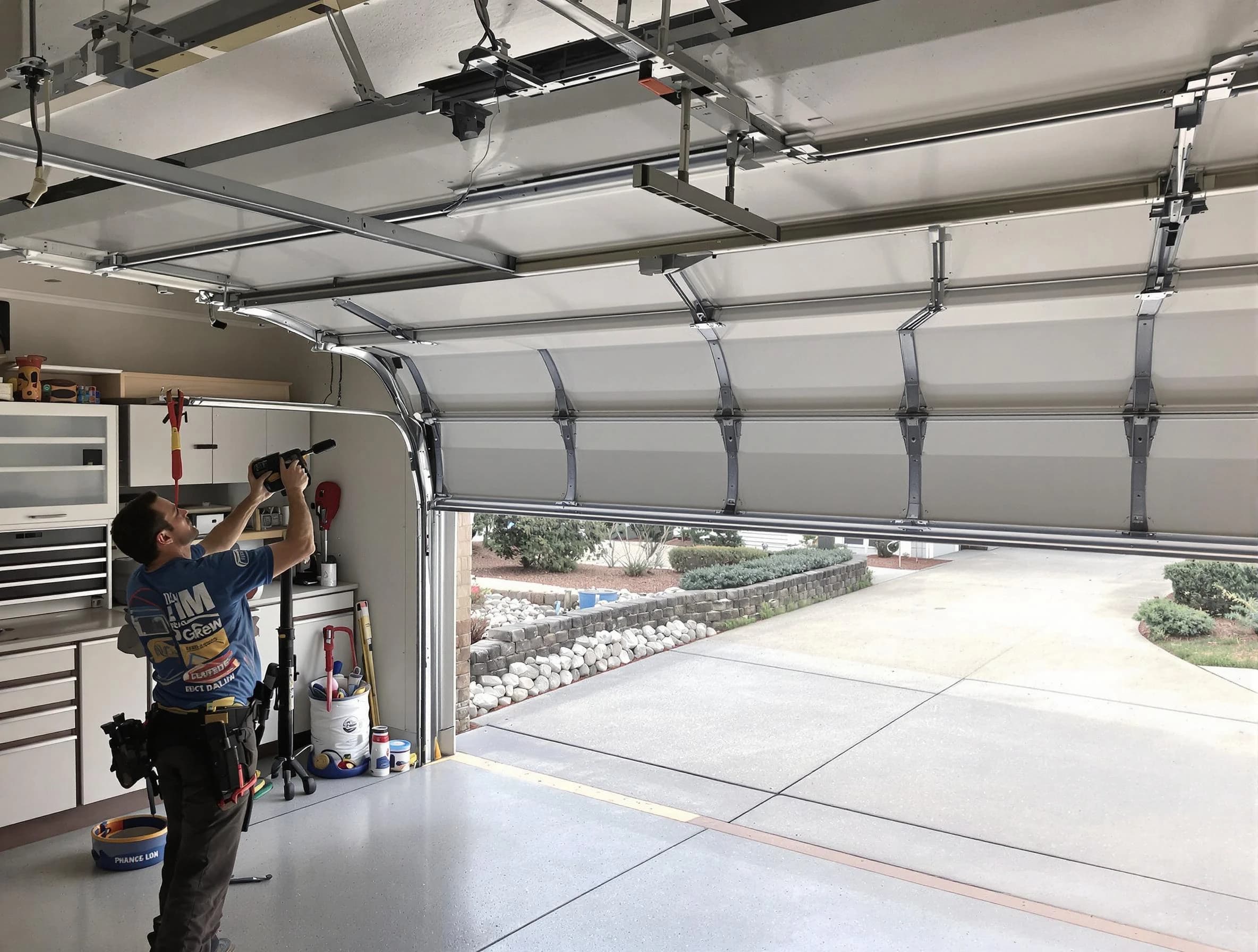 Garage door track repair service by Hooper Garage Door Repair in Hooper