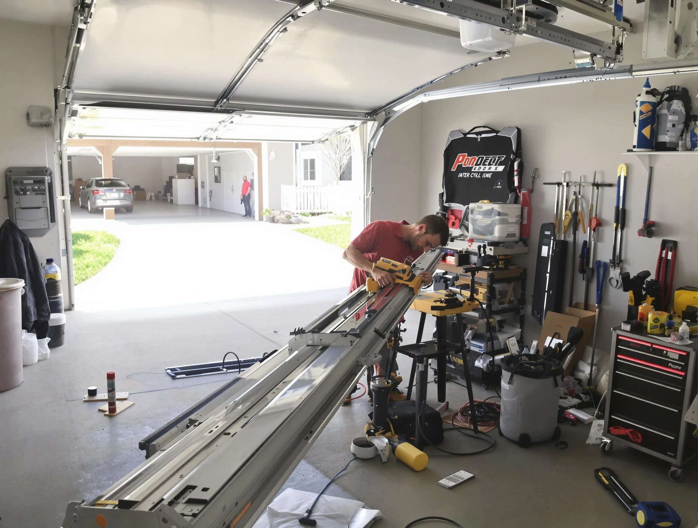 Hooper Garage Door Repair expert performing track repair in Hooper