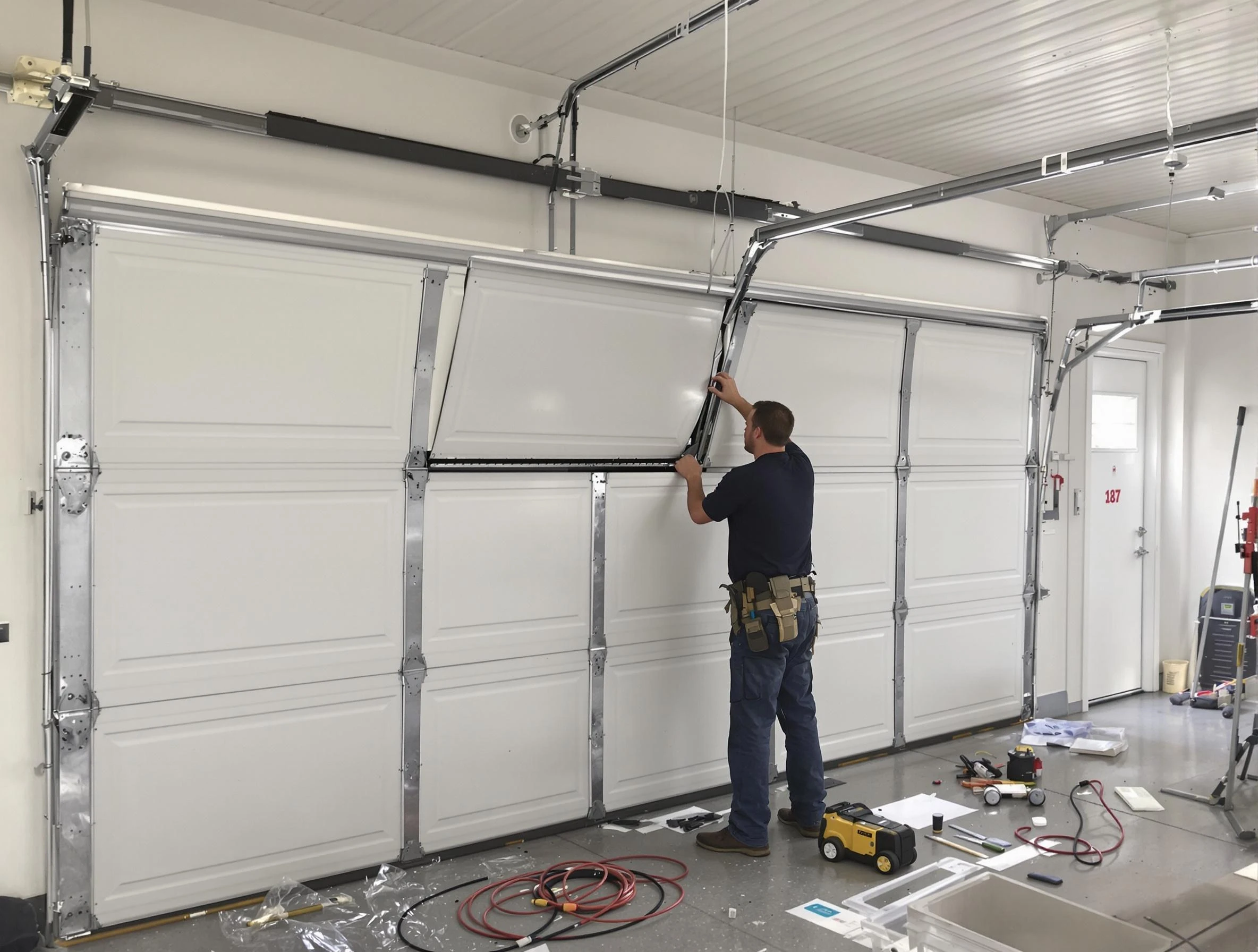 Garage Door Section Replacement in Hooper