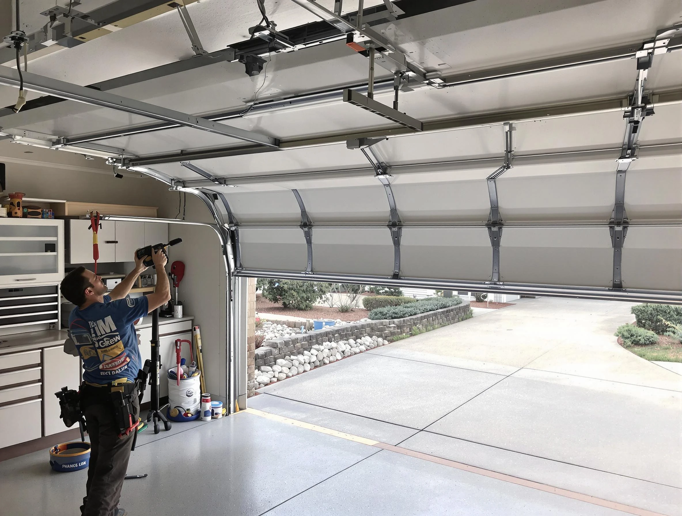 Garage door track repair service by Hooper Garage Door Repair in Hooper
